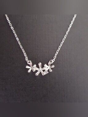 Sterling Silver Floral Cluster Necklace